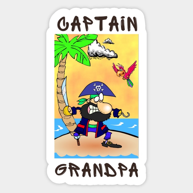 Captain grandpa Sticker by IOANNISSKEVAS